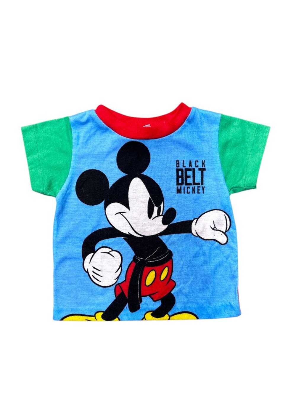Vintage Mickey Mouse Black Belt Karate Kids T-Shirt 3T Disney Graphic Tee